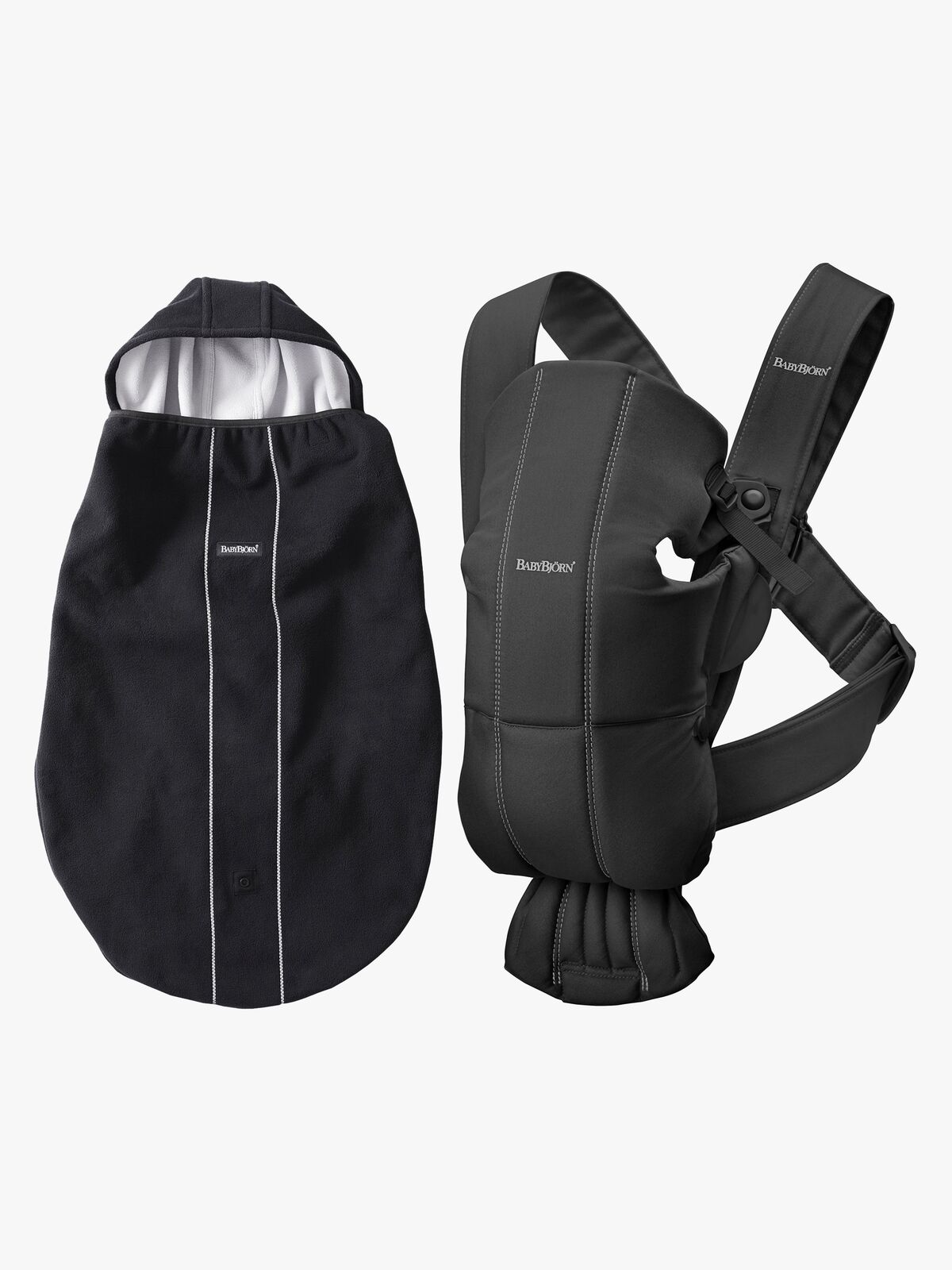 Babybjörn Mini Bæresele Vevd inkl. Trekk, Svart
