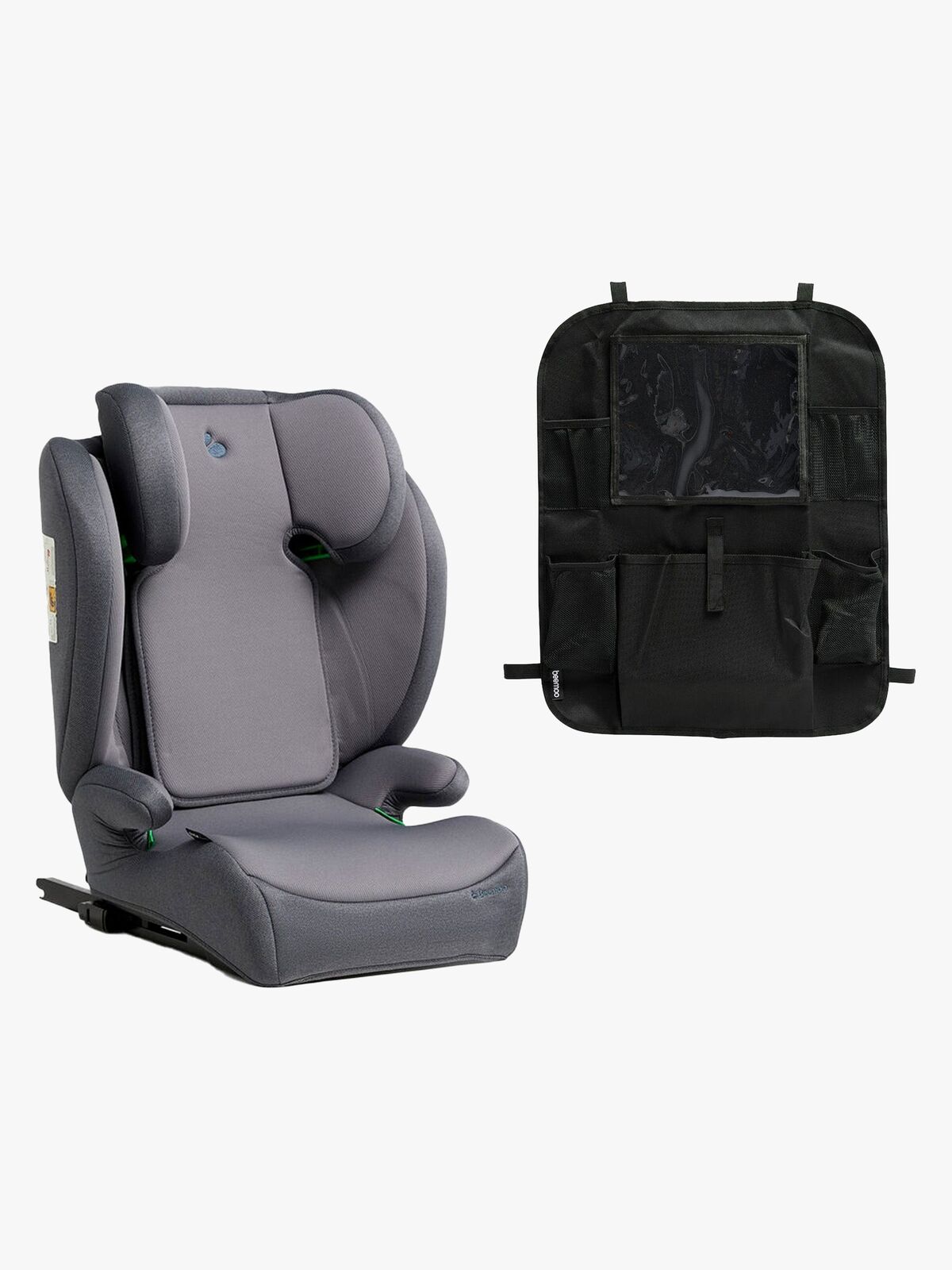 Beemoo Ride i-Size Beltestol ISOFIX inkl. Beemoo Smart Organizer, Mineral Grey