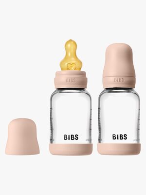 BIBS Slow Flow Glass Tåteflaske Latex 2-Pakk 120 ml, Blush