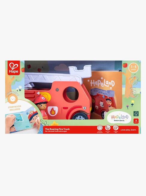 Hape Eventyrbok med Lekesett The Roaring Fire Truck