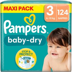 Pampers Baby-Dry Bleier Str 3 6-10 kg 124-pack