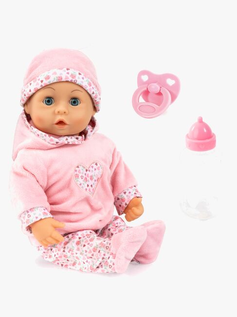 Bayer Design First Words  Interaktiv Dukke 38cm, Rosa Blomster