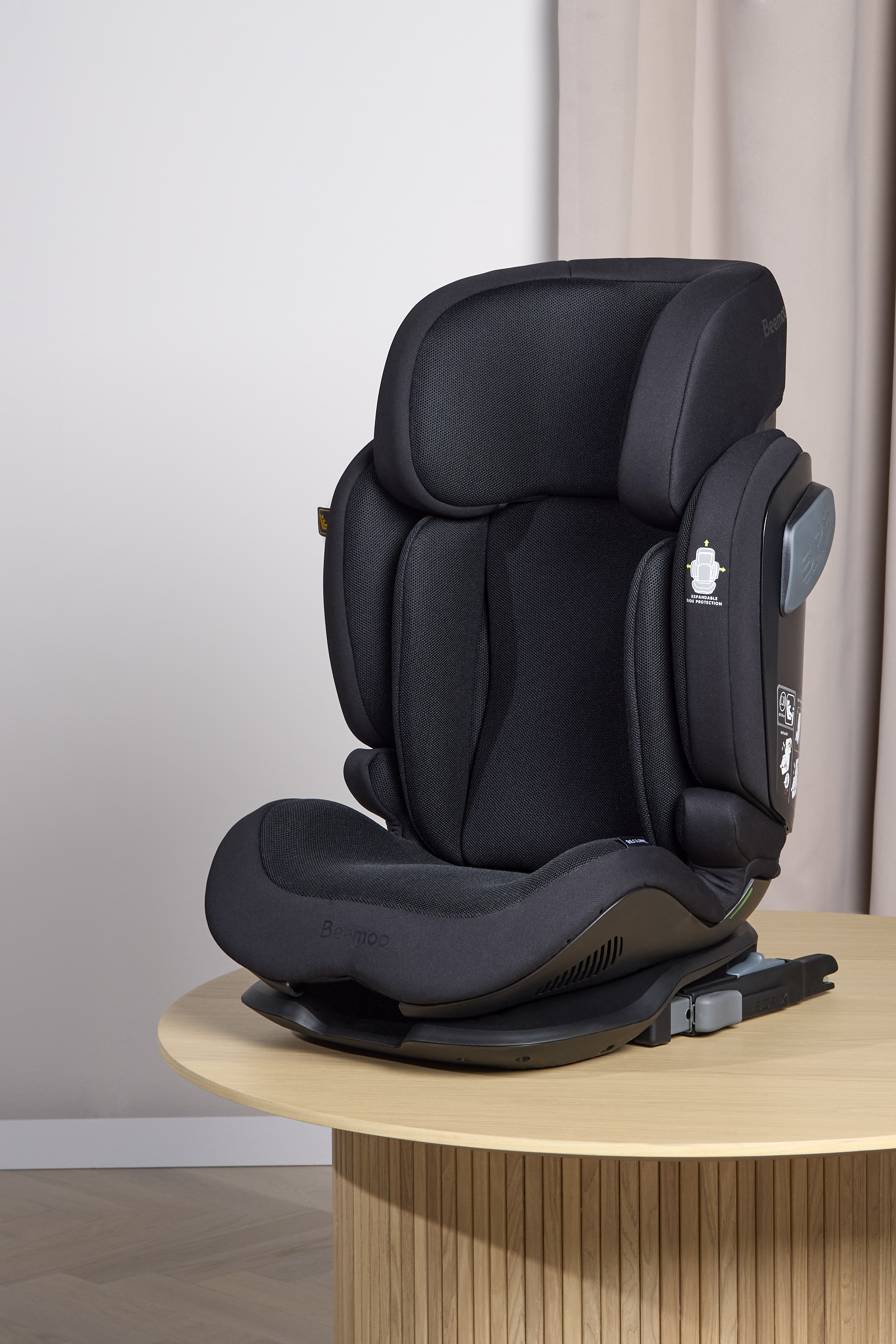 Beemoo Recline i-Size Beltestol, Black Mesh - ISOFIX