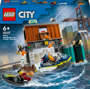 LEGO City 60417 Politiets speedbåt og skurkenes skjulested