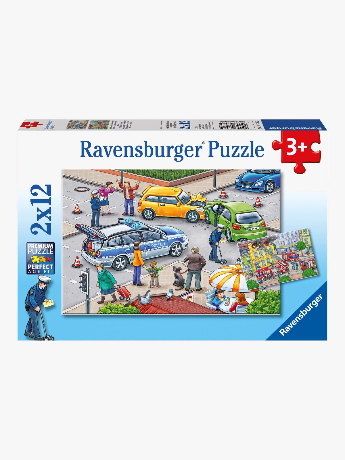 Ravensburger Puslespill Blålys på Vei 2x12 Brikker