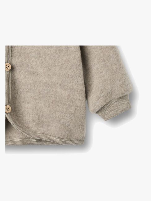 Wheat Kari Fleecejakke Merinoull, Khaki Melange