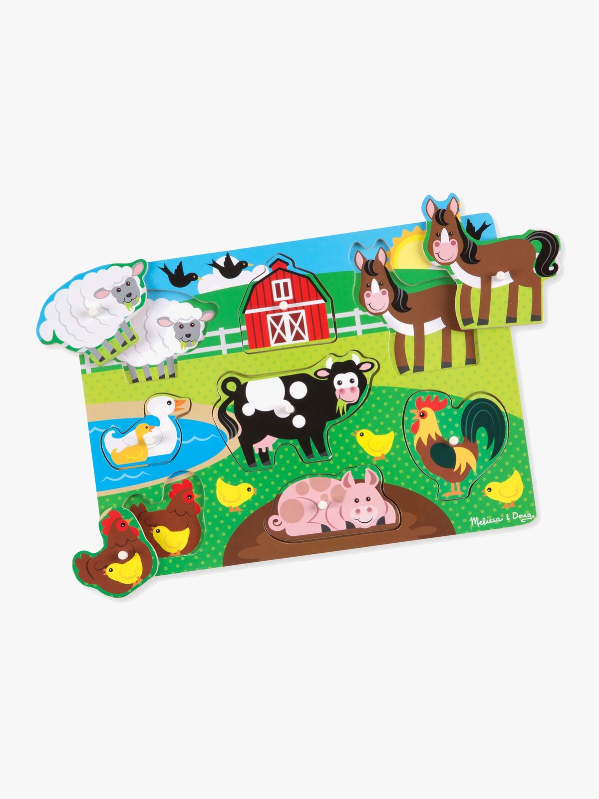 Melissa & Doug Knottepuslespill Bondegårdsdyr 8 Brikker
