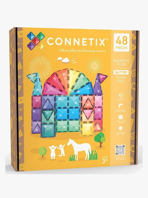 Connetix Magnetiske Byggeklosser Glitter Slott 48 Deler
