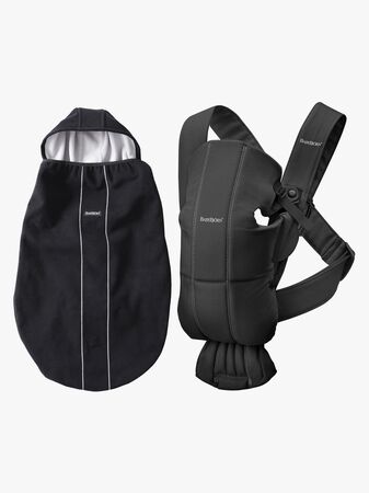 Babybjörn Mini Bæresele Vevd inkl. Trekk, Svart