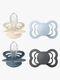 BIBS Supreme Smokk 4-Pakk Silikon Stl 2, Ivory/Baby Blue/Petrol/Iron
