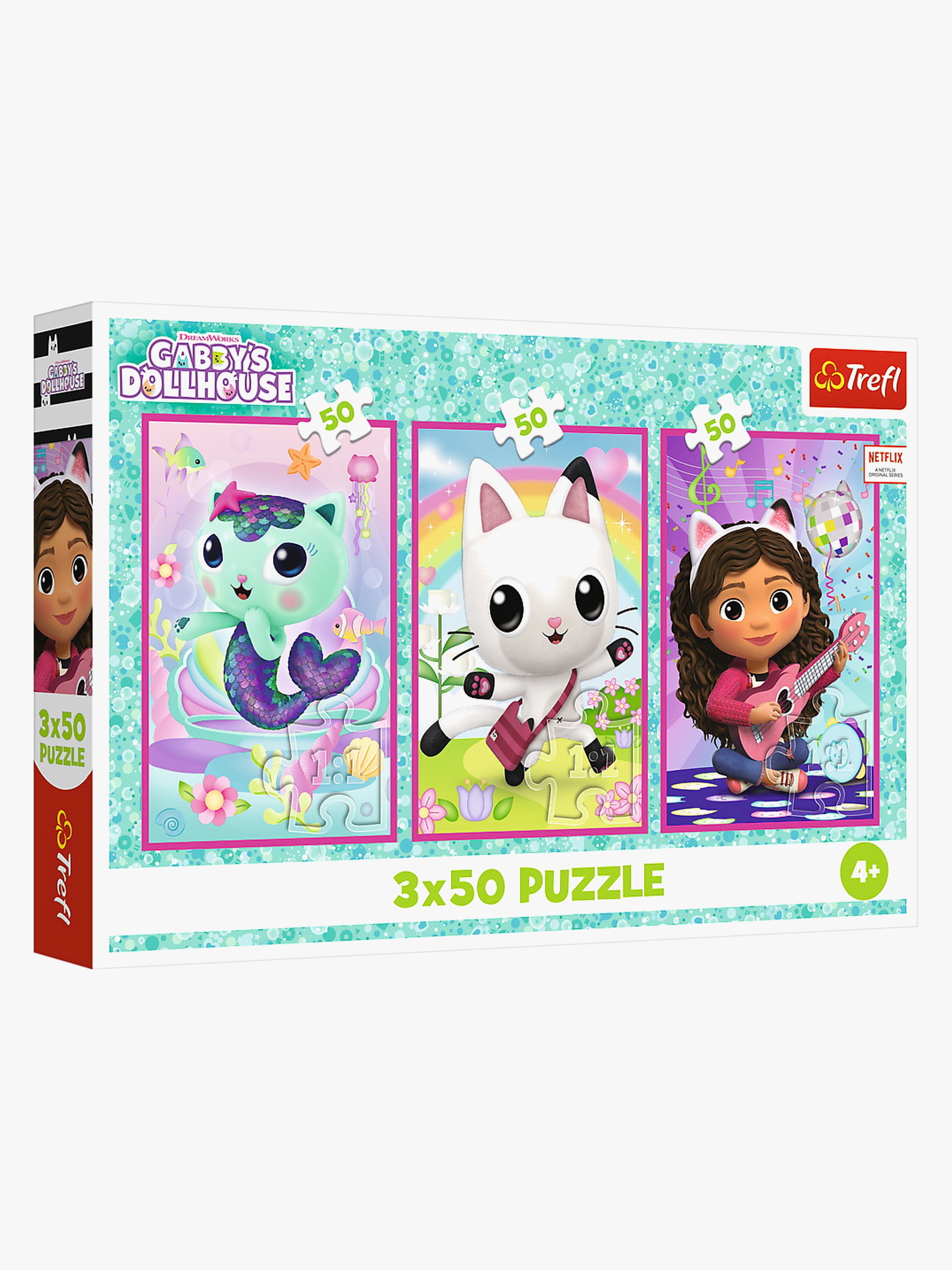 Trefl Gabby's Dollhouse Puslespill 3x50 Brikker - Barnepuslespill