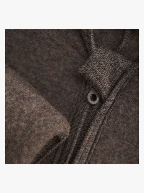 Huttelihut Vinterdress Merinoull med Ører, Brown Melange