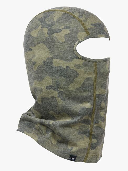 Kombi Merino Balaklava Jr, Khaki Liquid Camo
