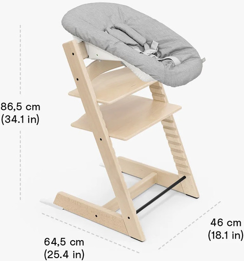 Stokke Tripp Trapp Matstol Bundle inkl. Newborn Set, Natural/Grey