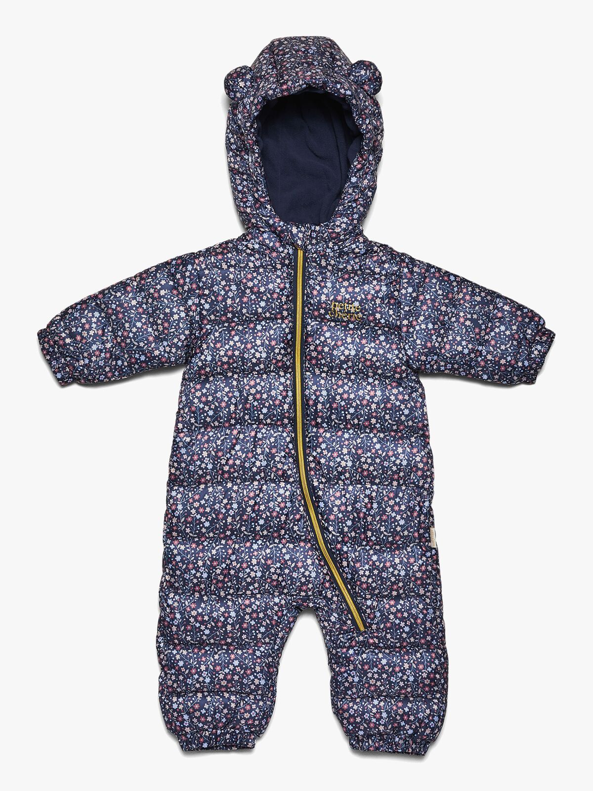 Petite Chérie Atelier Elise Vinterdress Baby, Navy Flower