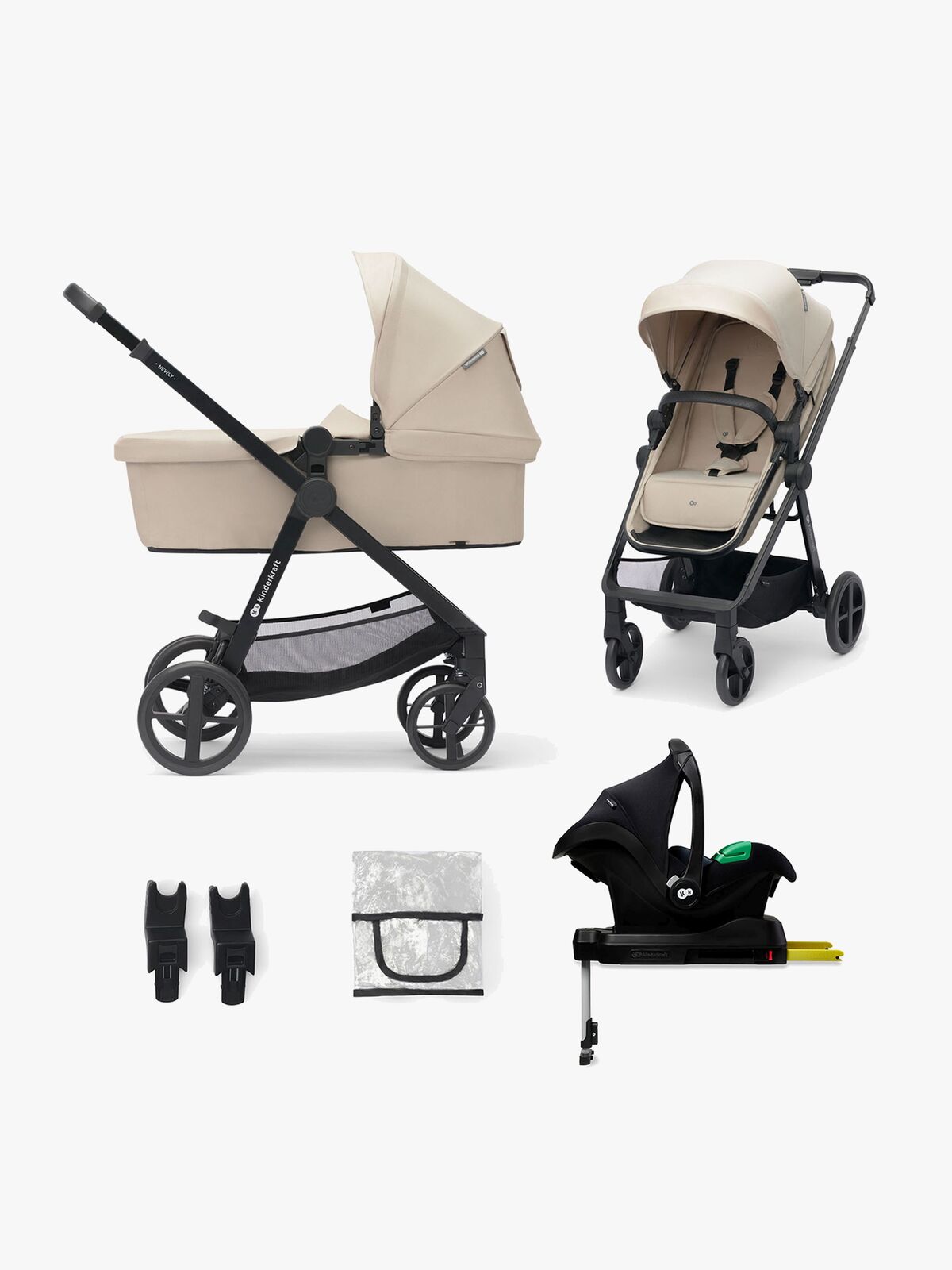 Kinderkraft NEWLY Mink Pro Kombivogn 4-in-1, Sand Beige