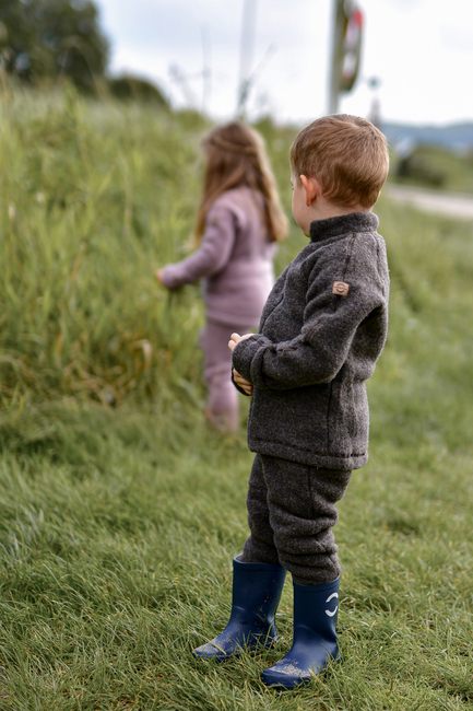 Mikk-Line Fleecebukser Baby Merinoull, Dark Brown Melange