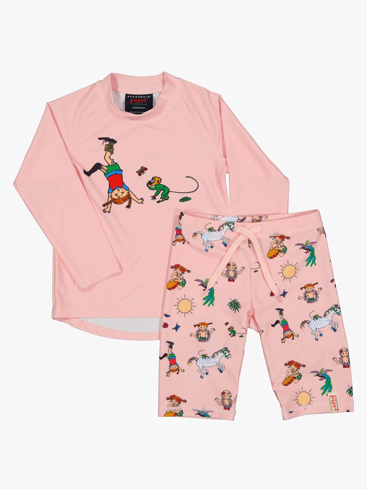 Geggamoja UV-Sett Pippi Langstrømpe, Rosa