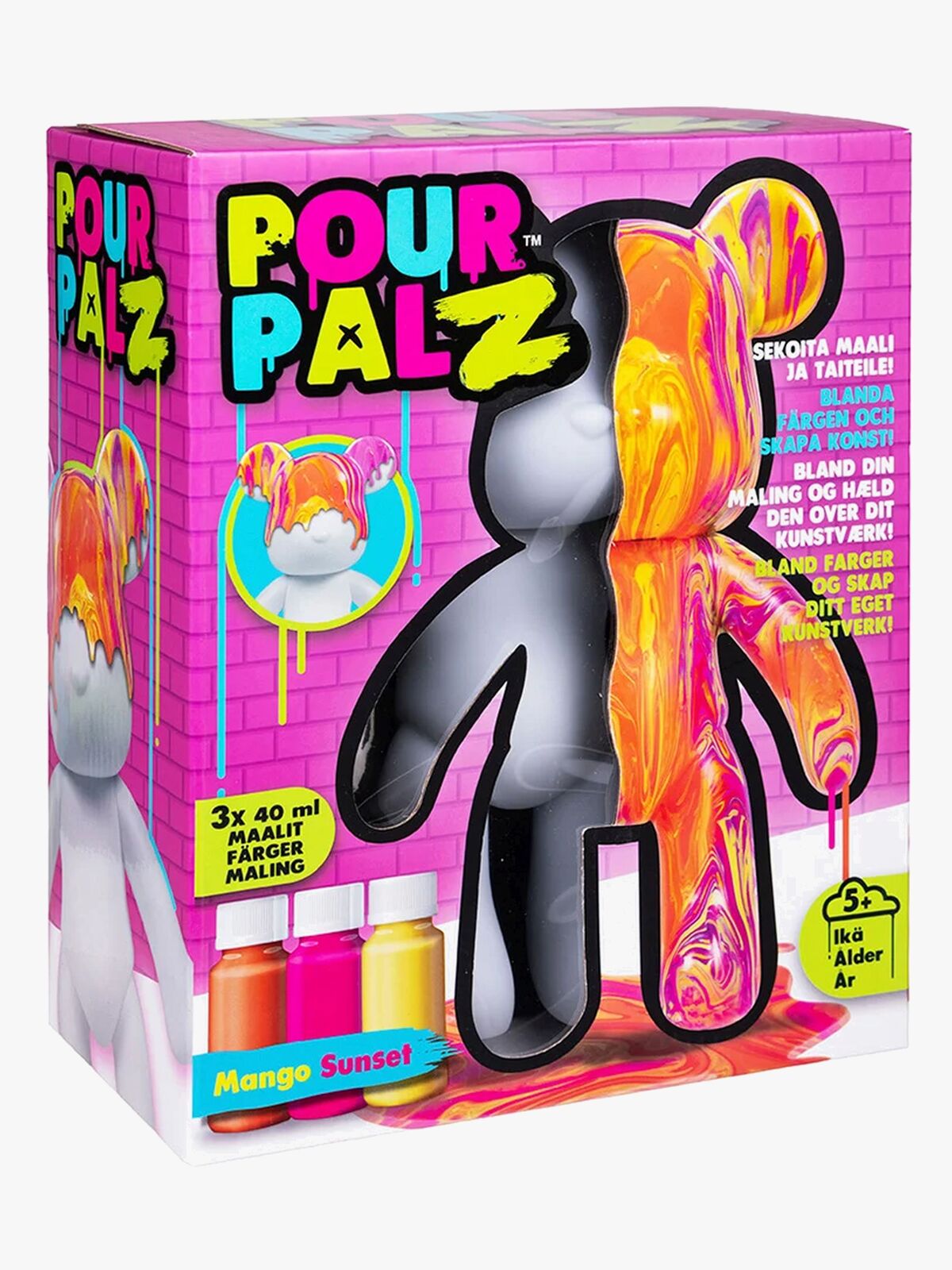 TOYMONSTER POUR PALZ DIY-sett Mal Din Egen Bjørn, Mango Sunset