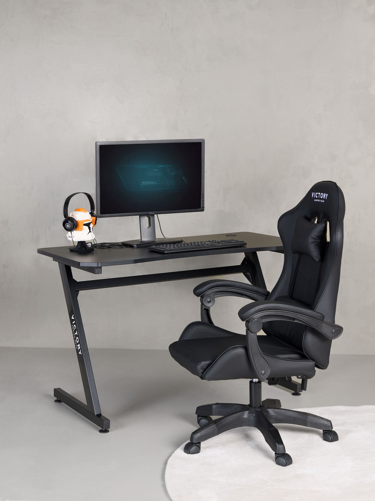 Victory Mission Gamingstol inkl. Bord, Svart
