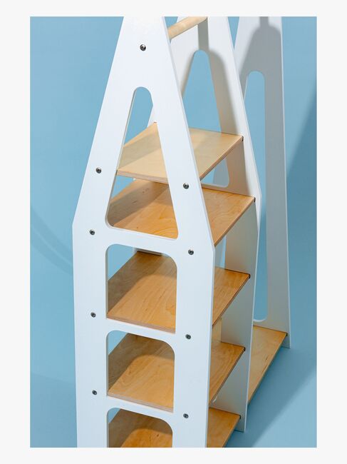 Duck Woodworks Knaggrekke med Hyller, Hvit