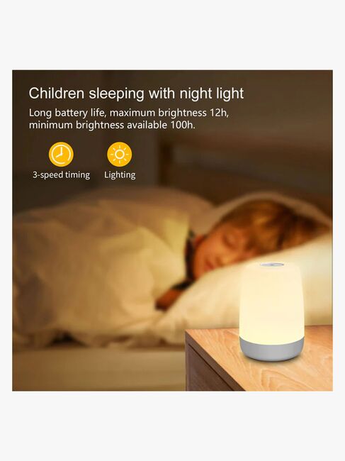 Lippa Colorful Touch Nattlampe Timer, Hvit