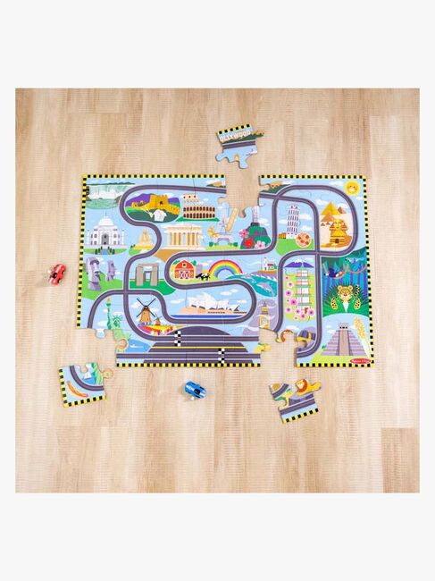 Melissa & Doug Racerbane Gulvpuslespill & Lekesett 48 Brikker