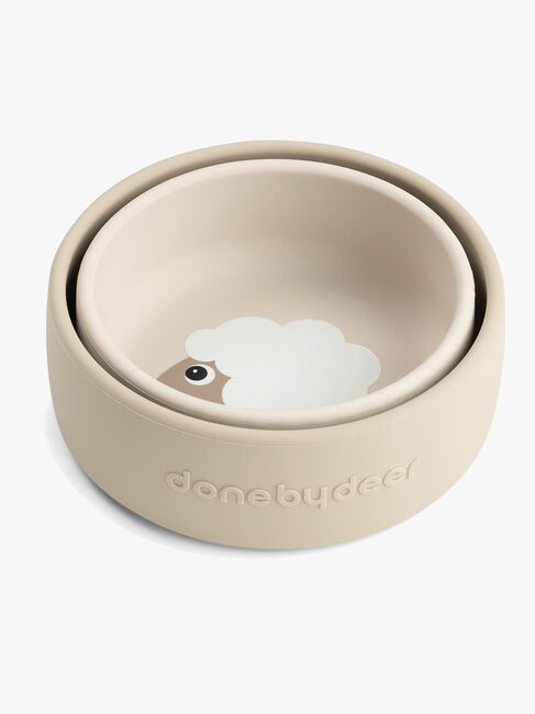 Done By Deer Sheepy Silikon Skål 2-Pakk, Sand