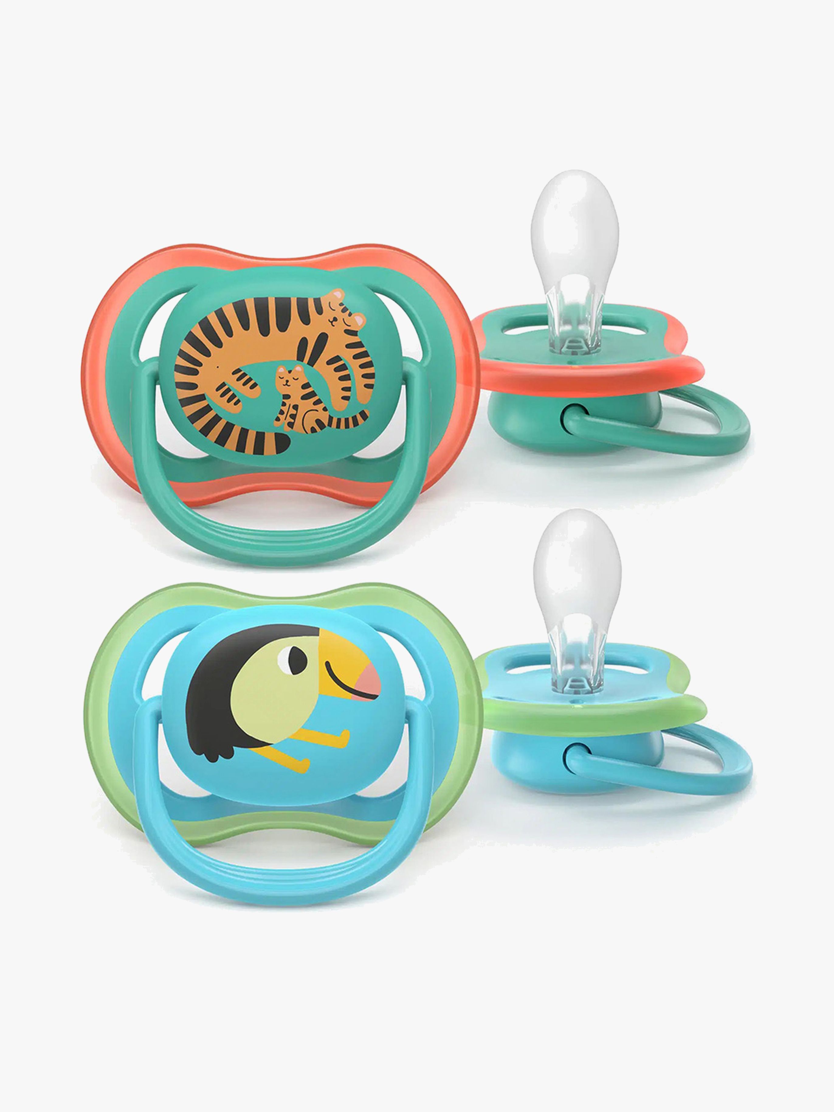 Philips Avent Ultra Air-smokk 6-18 m, 2-pakning, blå/turkis - Smokker - Silikon