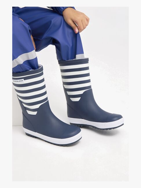 Nordbjørn Dunder Fôrede Gummistøvler, Navy/White