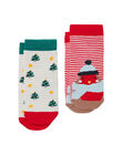 Tom Joules Christmas Unisex Neat Feet Sokk 2-pack, Red