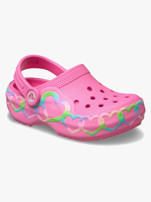 Crocs Classic Heart Lights Tøfler, Pink Lemonade