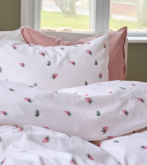 Borganäs Sengesett Sprinkelseng Jordbærdrøm 100x130