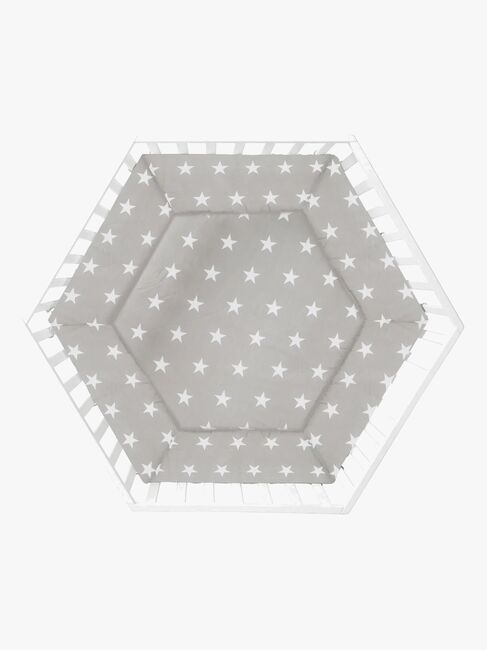 Roba Hexagon Lekegrind med Hjul, Little Stars White
