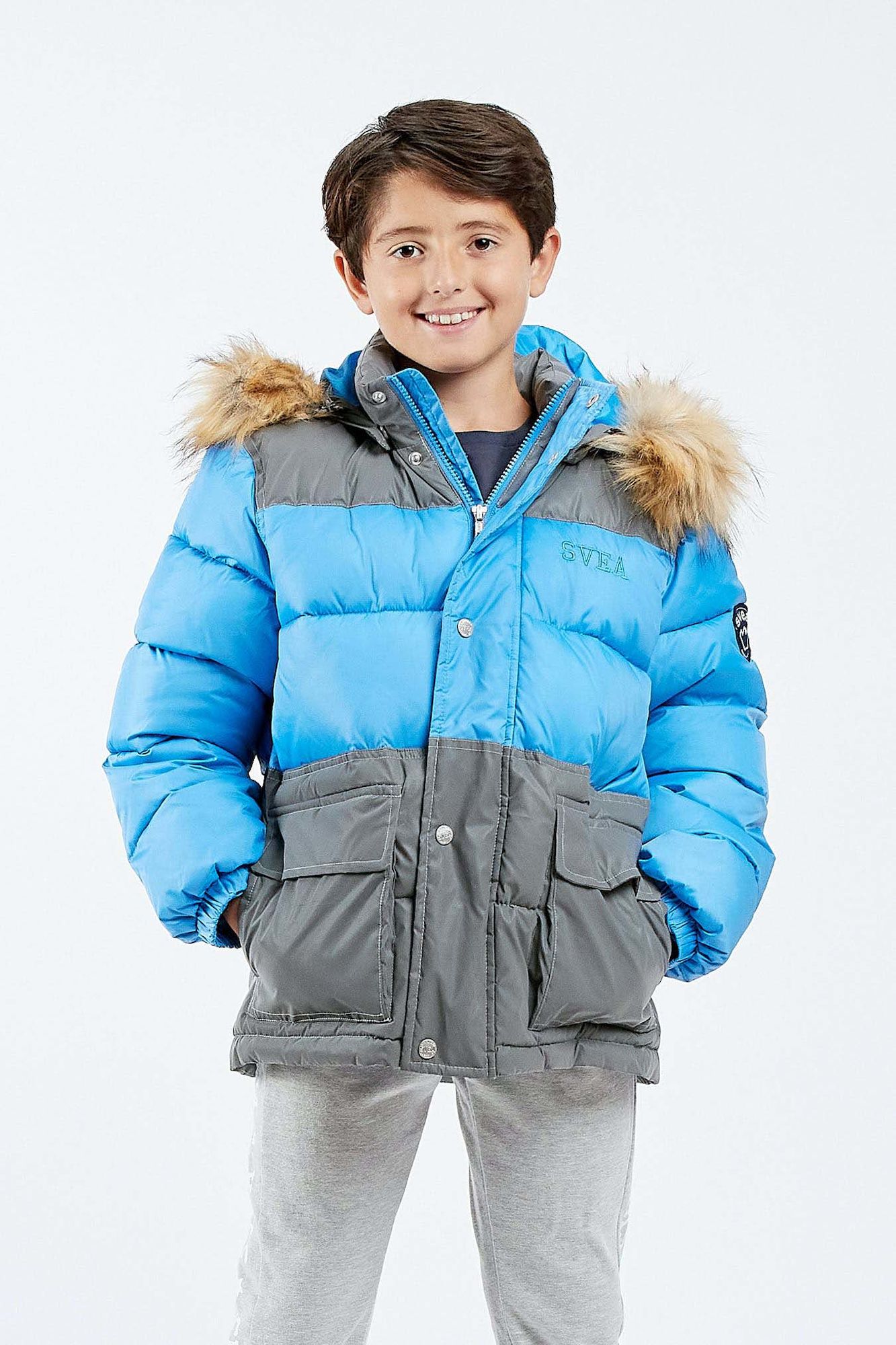 Svea Contrast Padded Parkas, Magic Blue, 110 - Vinterjakker