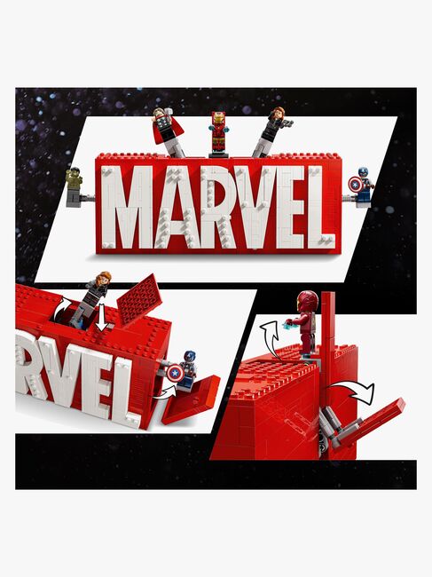LEGO Super Heroes 76313 MARVEL logo og minifigurer
