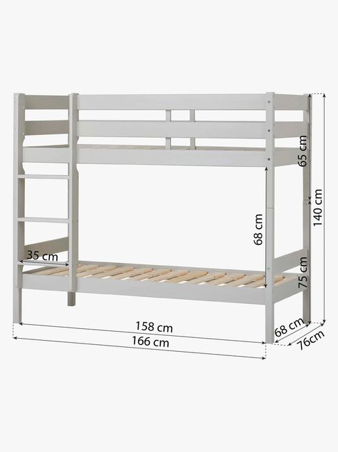 Hoppekids ECO Comfort Køyeseng 70x160, Dove Grey