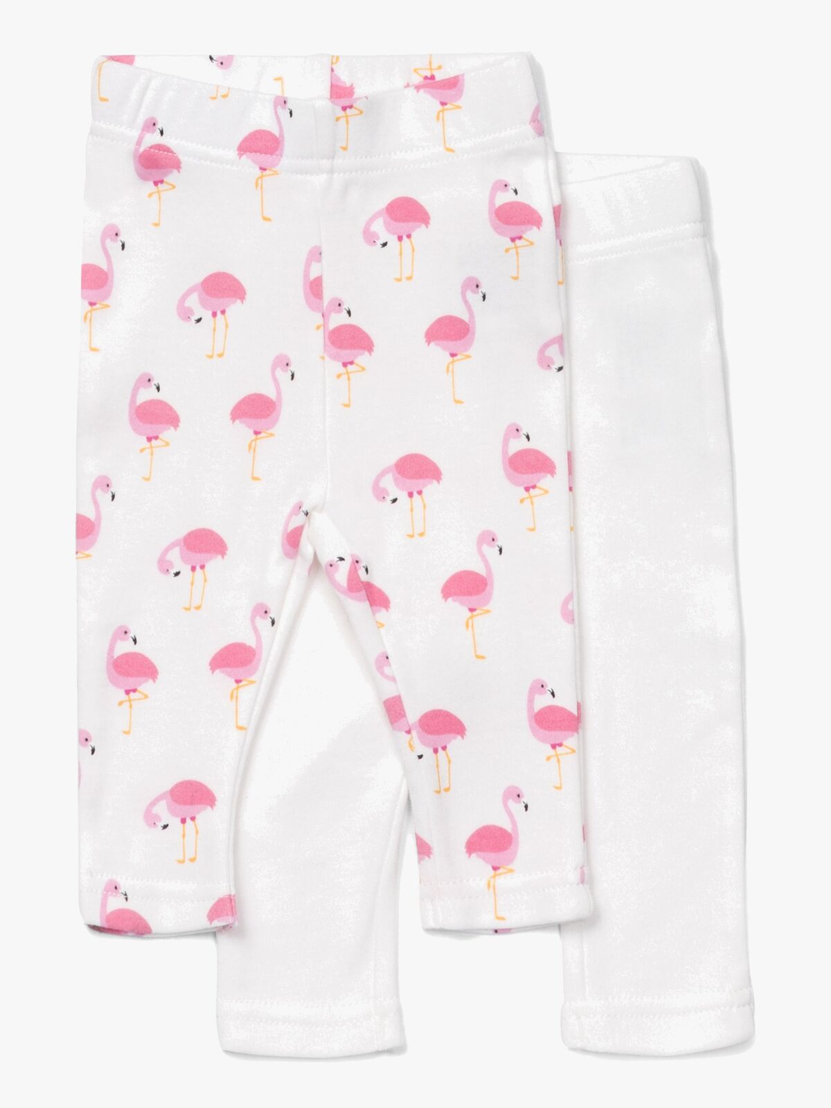 Tiny Treasure Lexi Leggings 2-Pack, White/Flamingo
