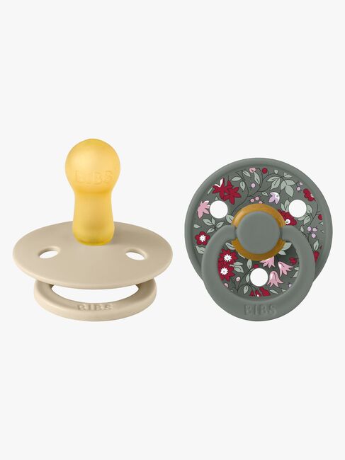 BIBS x Liberty Colour Smokk 2-Pack Lateks Str 2 Rund, Chamomile Lawn/Pine Mix