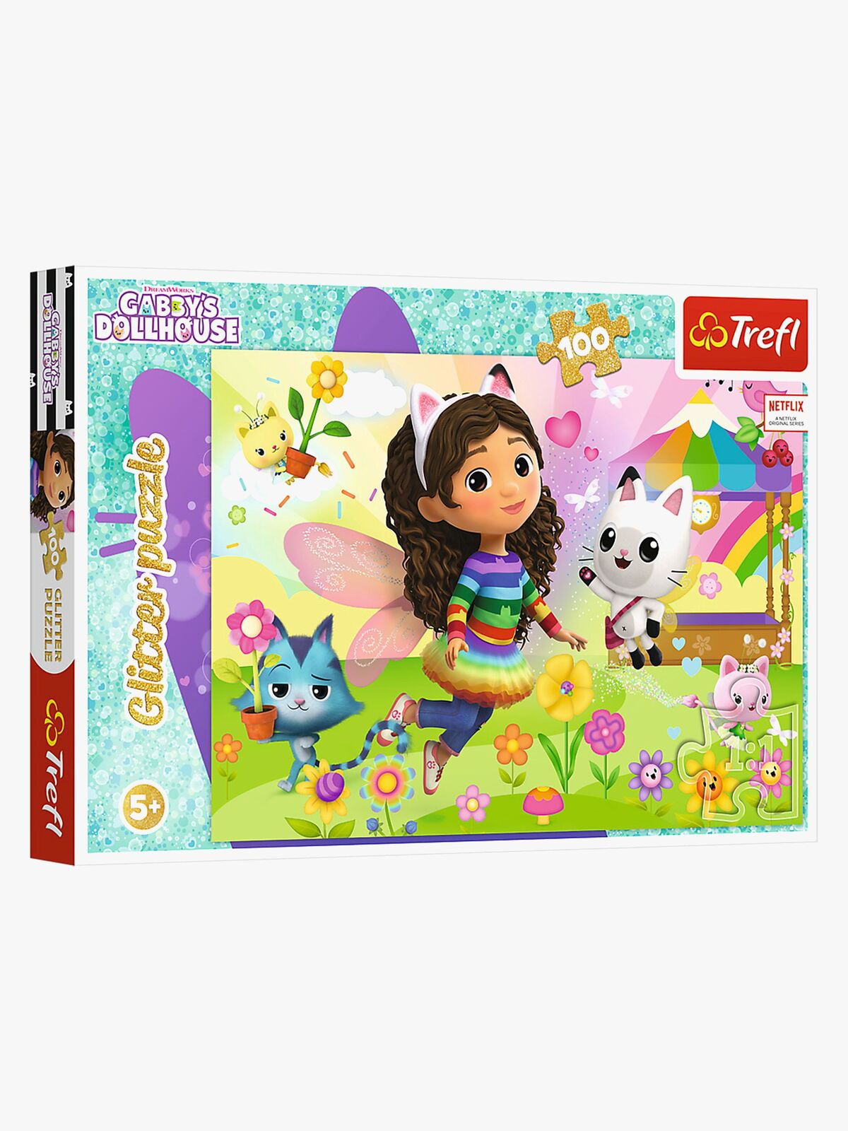 Trefl Gabbys Dollhouse Glitter Puslespill 100 Brikker