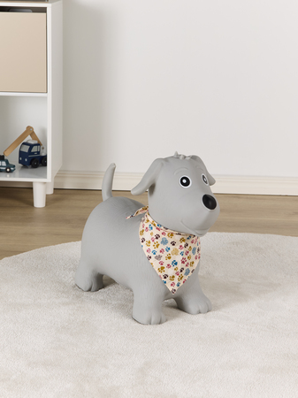 Cloudberry Castle Hoppedyr Hund med Skjerf, Grå