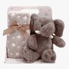 CarloBaby Fleeceteppe og Kosedyr Elefant, Brun