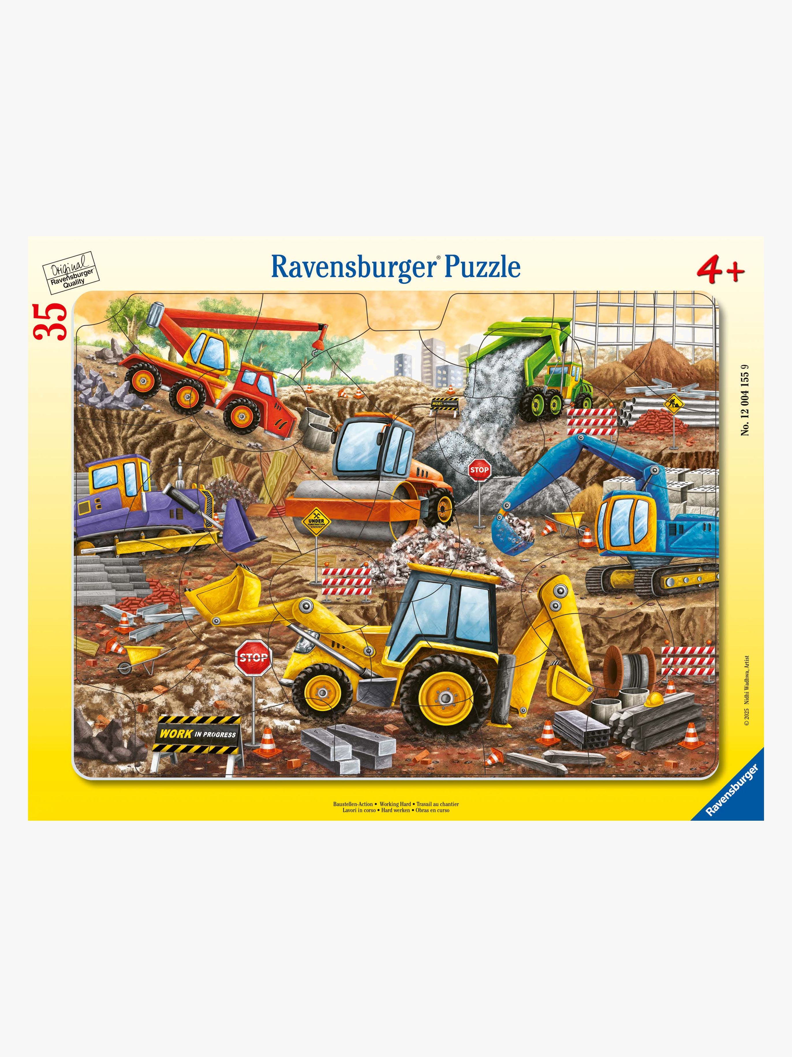 Ravensburger Rammepuslespill Byggeplass 35 Brikker - Barnepuslespill