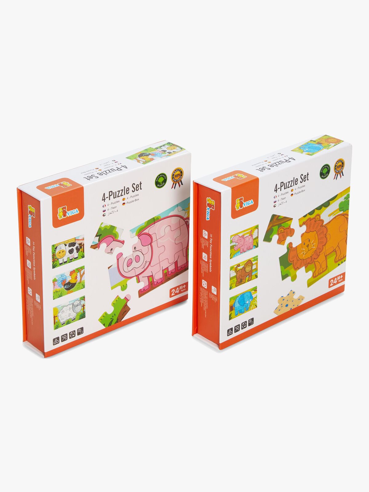VIGA Trepuslespill Med Dyr 2-pack, 8x12 brikker