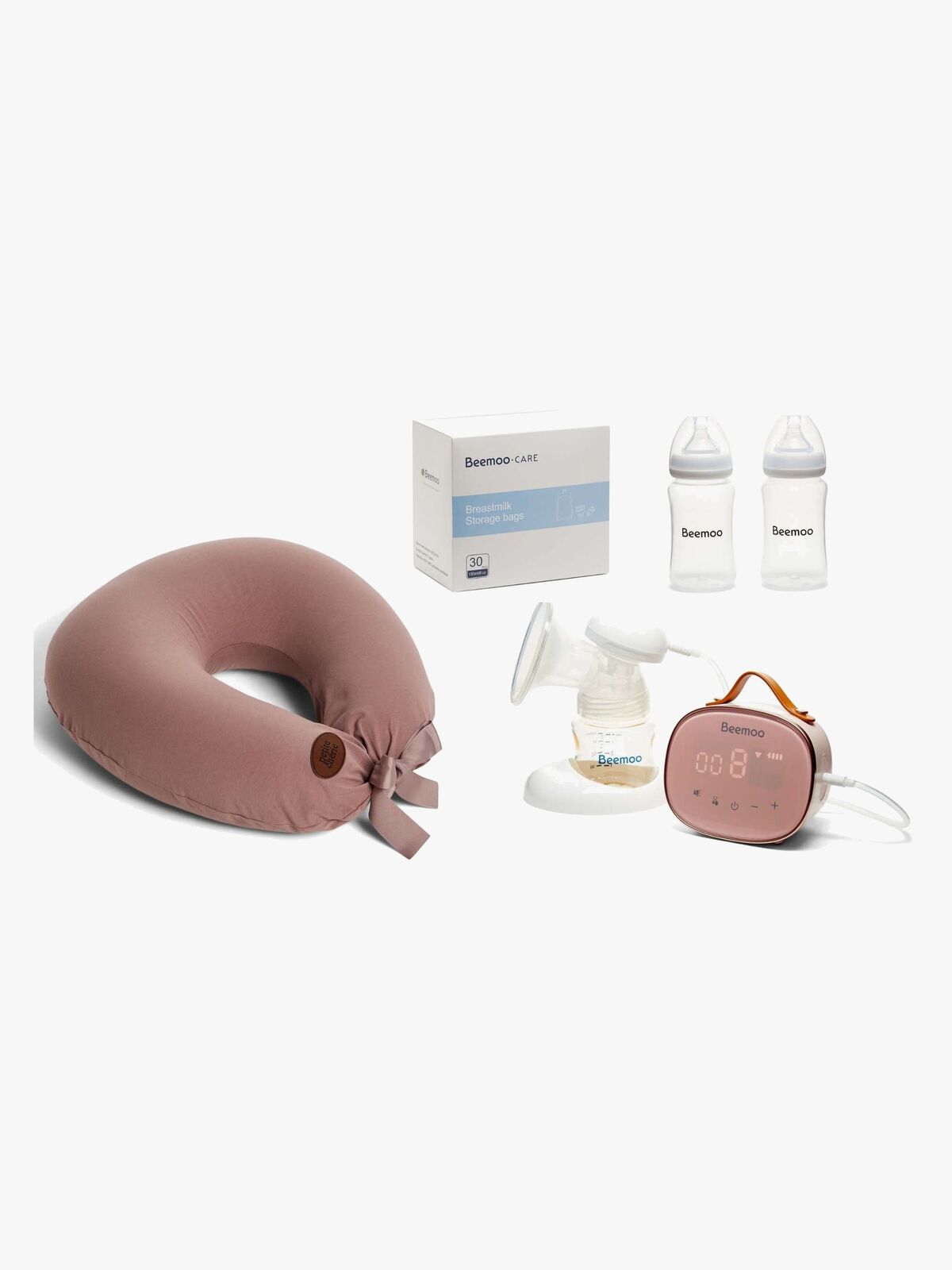 Beemoo CARE Single Elektrisk Brystpumpe Ammepakke, Ashes of Roses