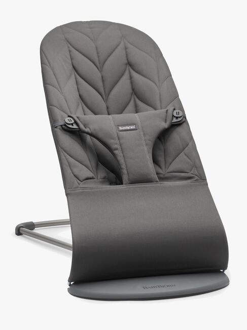 BabyBjörn Bliss Vippestol Vevet Bladmønstret Quilt, Antrasitt