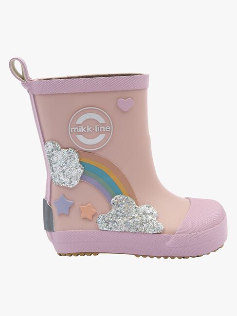 Mikk-Line Barefoot Rainbow Gummistøvler, Adobe Rose