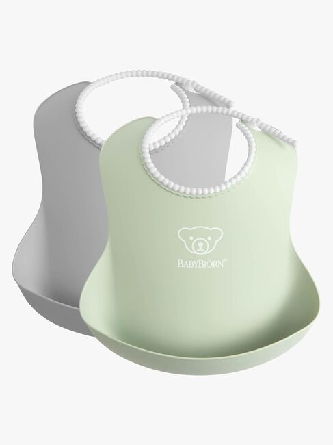 BabyBjörn Smekke 2-pack, Grå/Lysegrønn