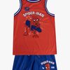 Marvel Spider-Man Singlet & Shorts Sport Sett, Blå/Rød