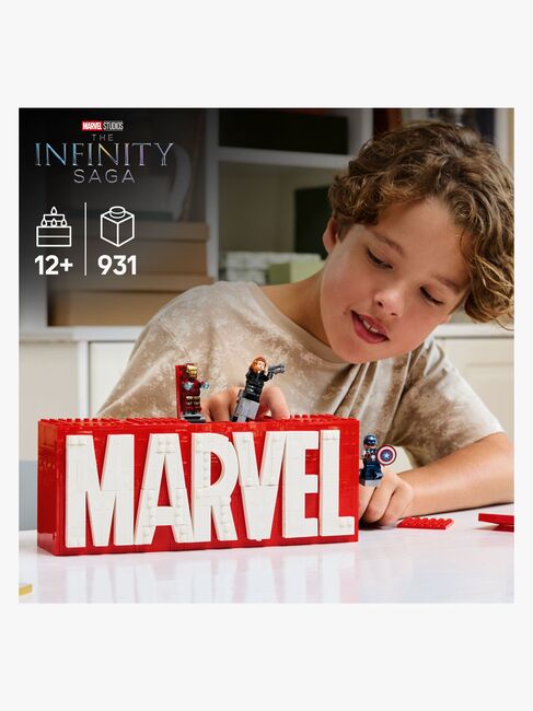 LEGO Super Heroes 76313 MARVEL logo og minifigurer